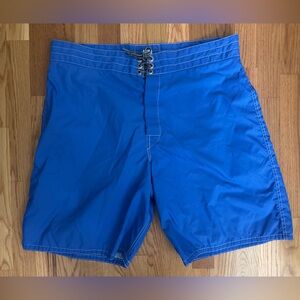 Vintage Birdwell Beach Britches Board Shorts Swim BIRDIE Trunks Blue Size 36